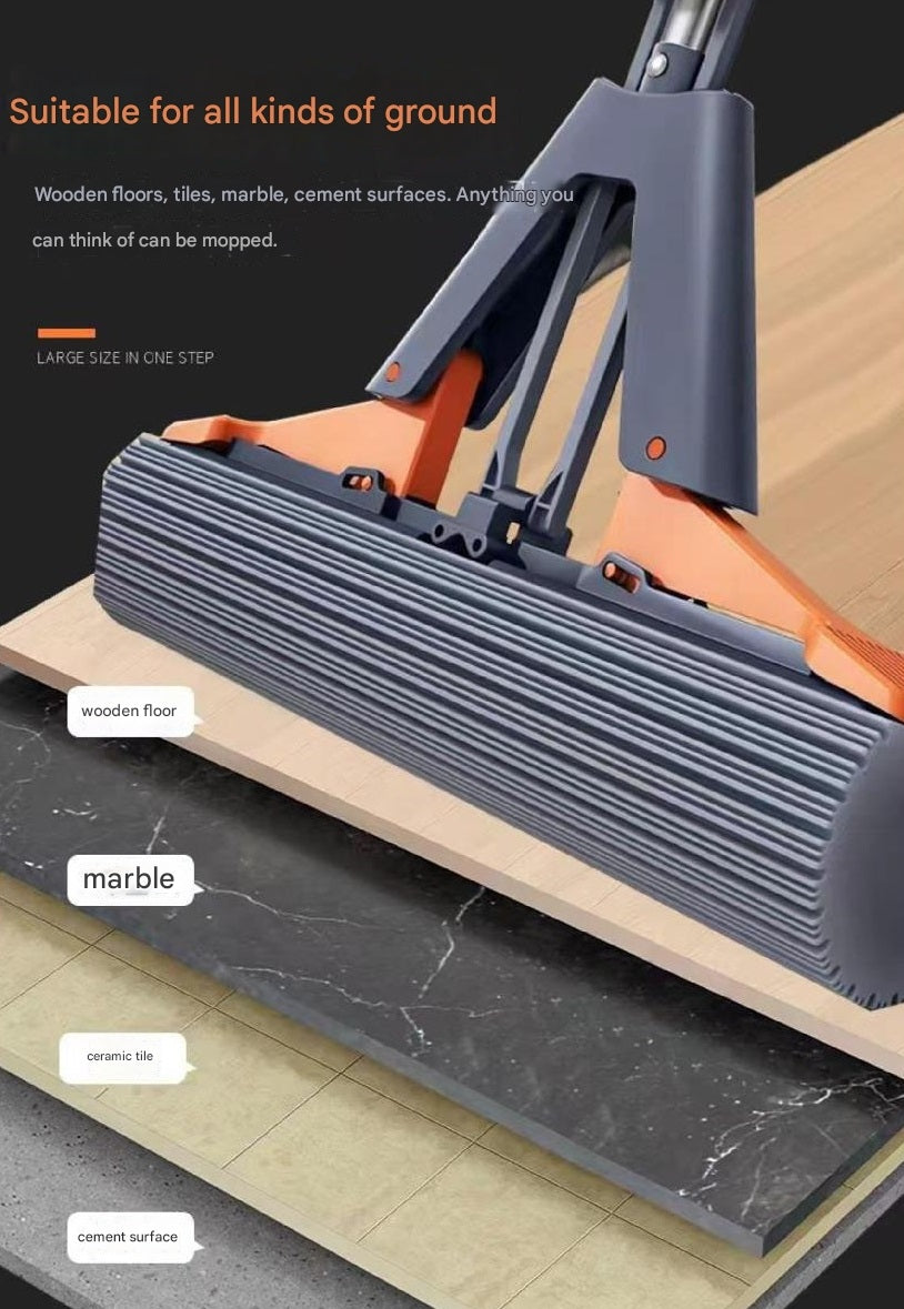 Premium Spong Mop Telescopic Stainless Steel Pipe & Extra Sponge for Efficient Home Cleaning