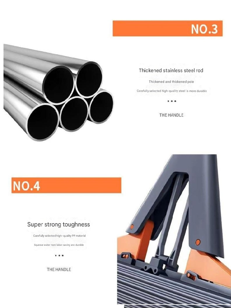 Premium Spong Mop Telescopic Stainless Steel Pipe & Extra Sponge for Efficient Home Cleaning
